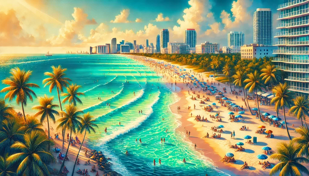 Miami Beaches - A stunning and vibrant depiction of Miamis beautiful beaches